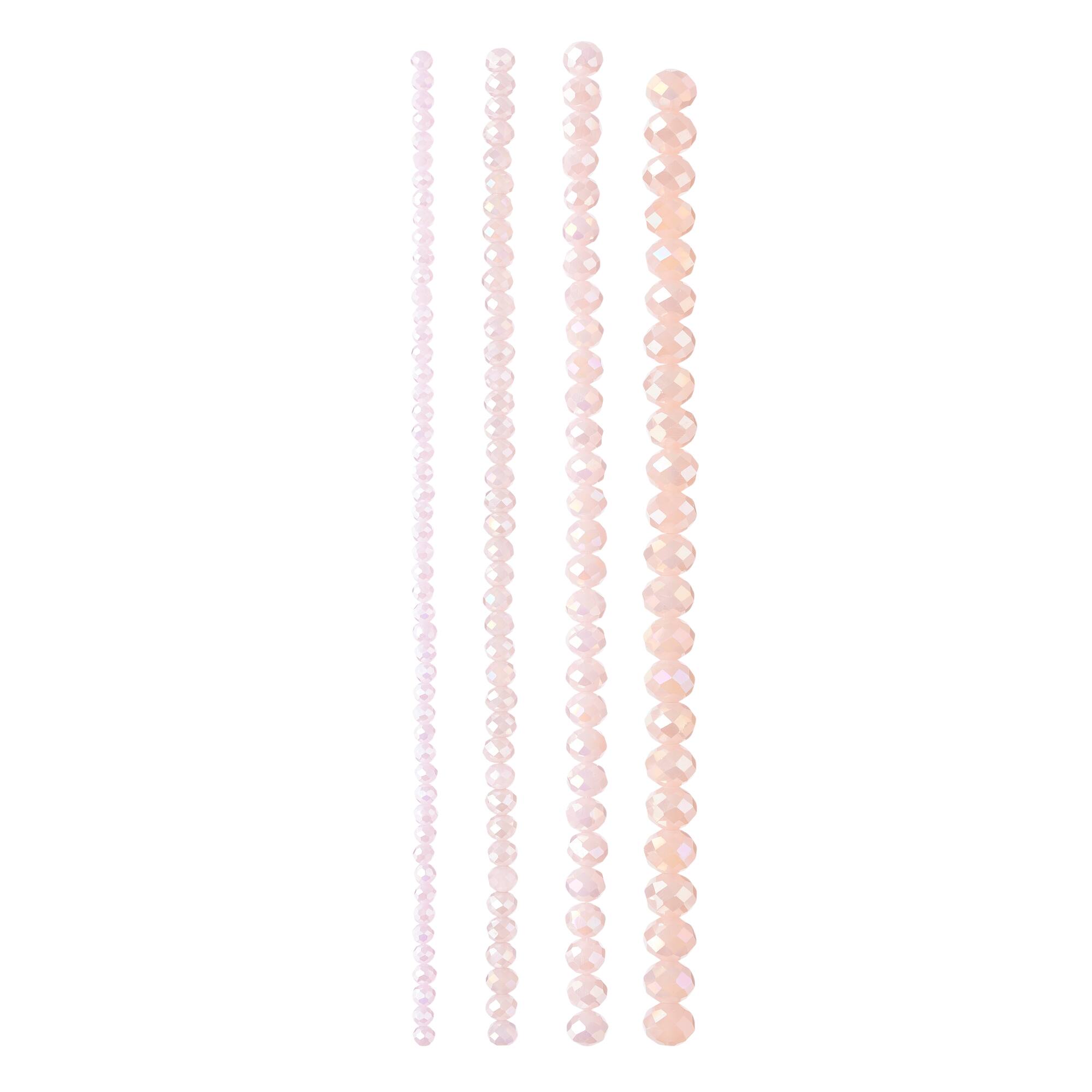 Pink Aurora Borealis Faceted Glass Round Beads by Bead Landing™